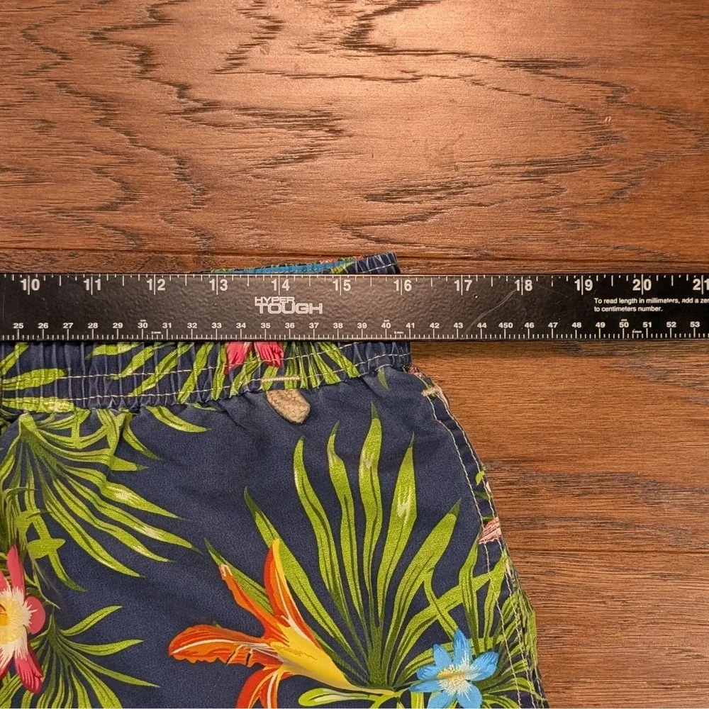 Polo Ralph Lauren Swimwear Trunks Shorts Mens Navy Blue Floral Tropical Size M‎